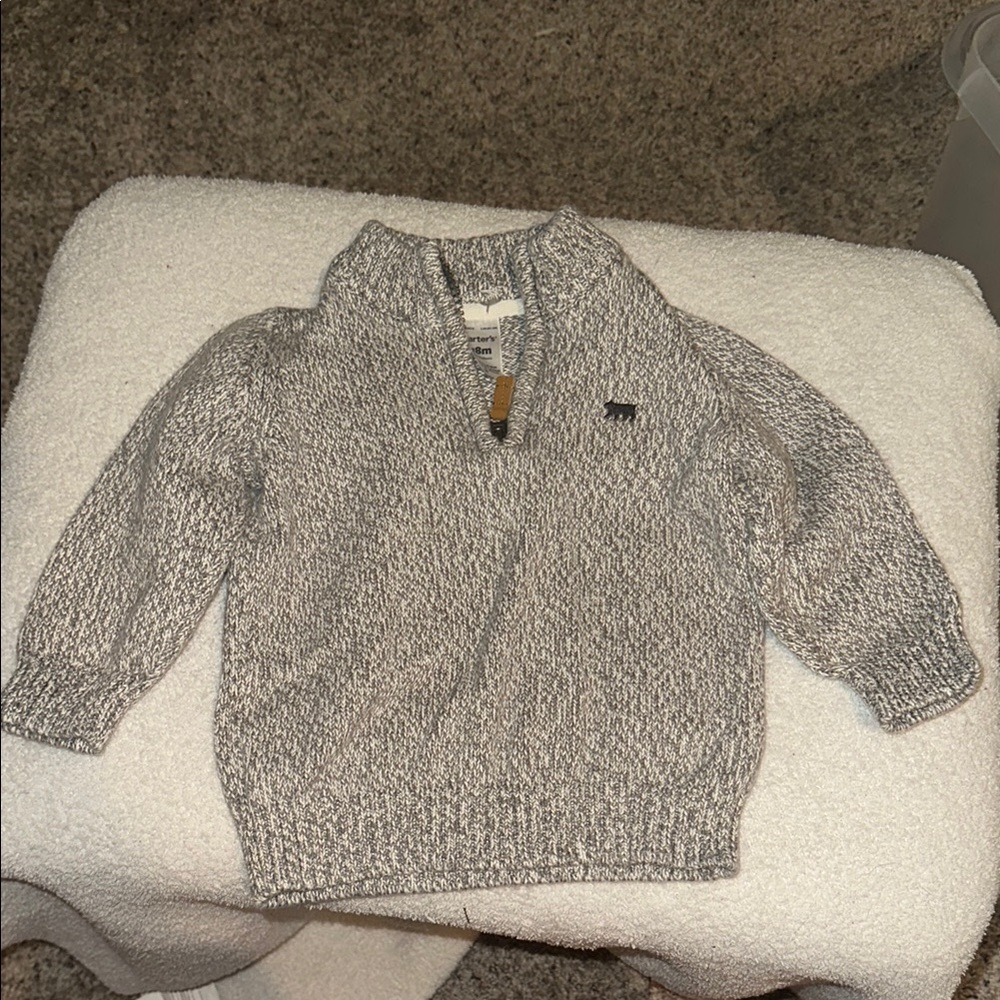 Carter's Gray Knit Sweater with Zip